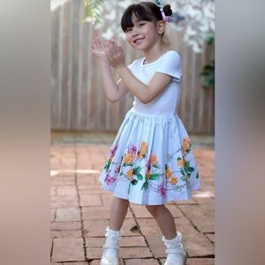 Molo White Dress with Vibrant Floral Accents
